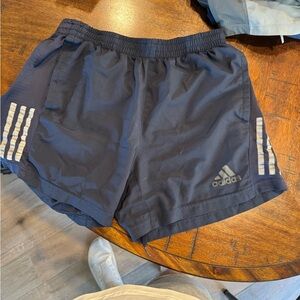 Adidas Dark Blue Sports Shorts with White Stripes
